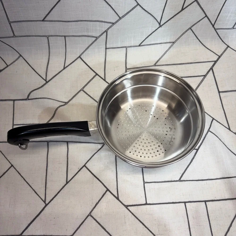 Saladmaster Steamer Basket Insert 8 Inch Silver Stainless Steel Tri-Clad 18-8